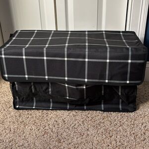 New in bag Thirty One Black Windowpane Plaid Trunk Organizerr